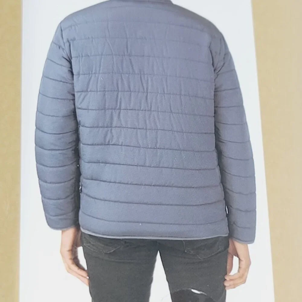 Voyager Men's Navy Polar Fleece Lined Padded Winter Puffer Jacket Size L
